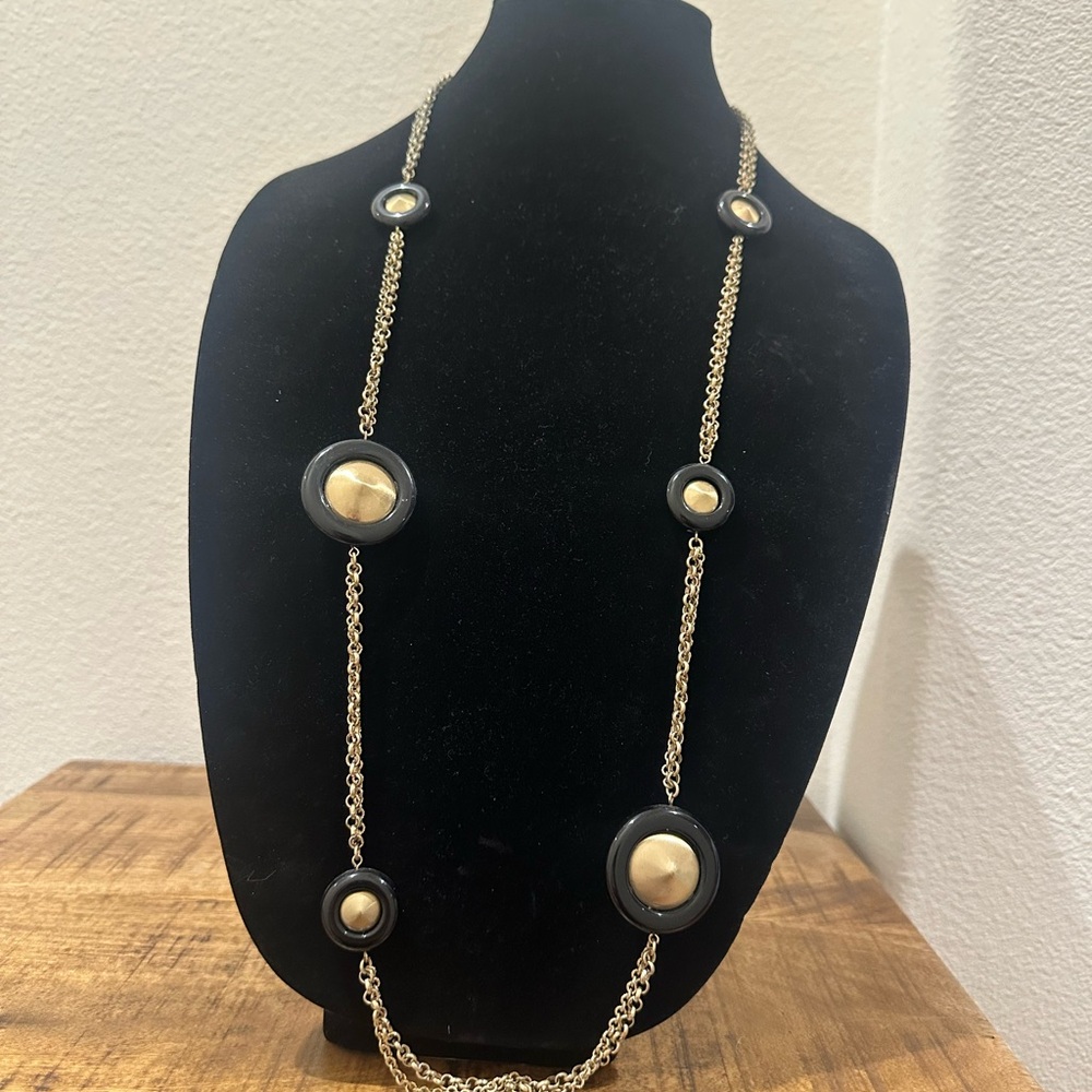 Coldwater creek Elegant Gold and Black Necklace